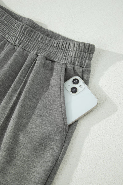 Light Grey Half Zip Polo Tee Casual Pant Set