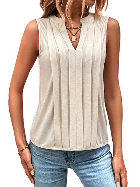 Women's V Neck Sleeveless Blouse Tops Shirts