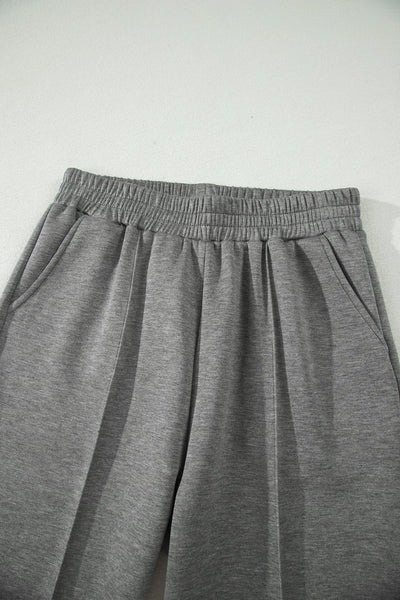 Light Grey Half Zip Polo Tee Casual Pant Set