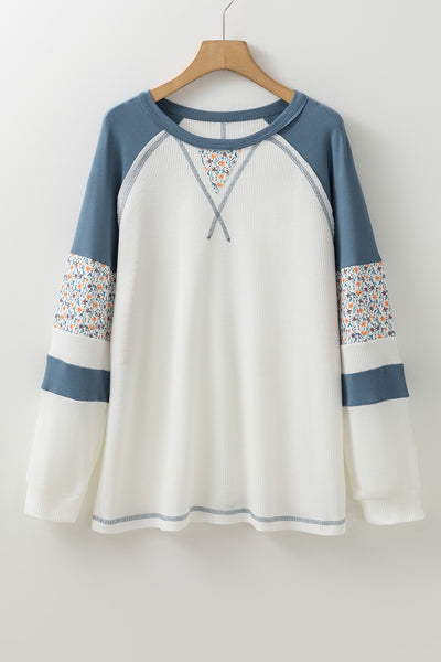 Blue White Casual Sweatshirt