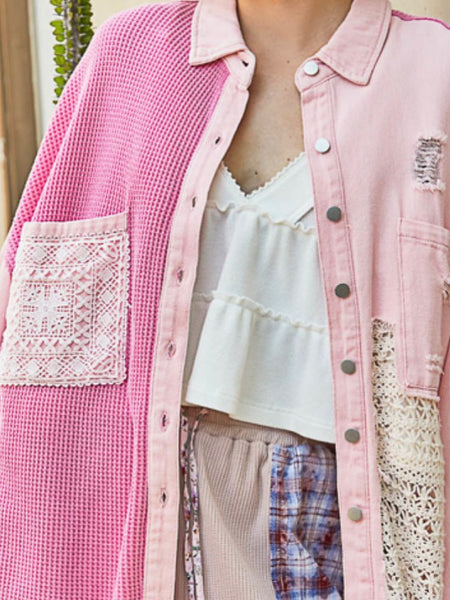 POL Pink Medallion Long Jacket
