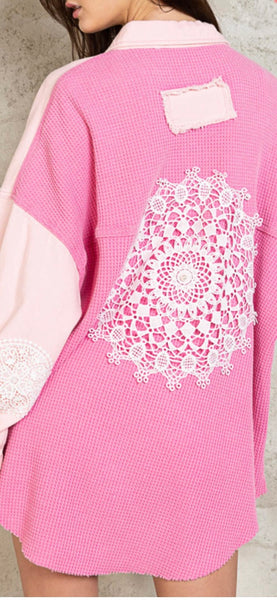POL Pink Medallion Long Jacket