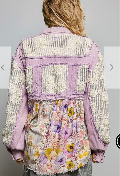 POL Crochet Detail Multicolor Jacket