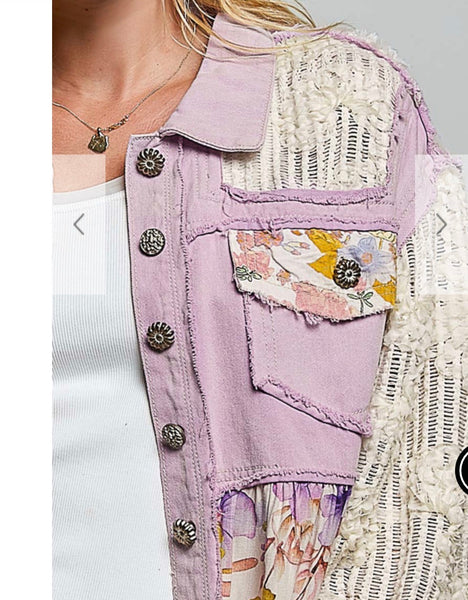 POL Crochet Detail Multicolor Jacket