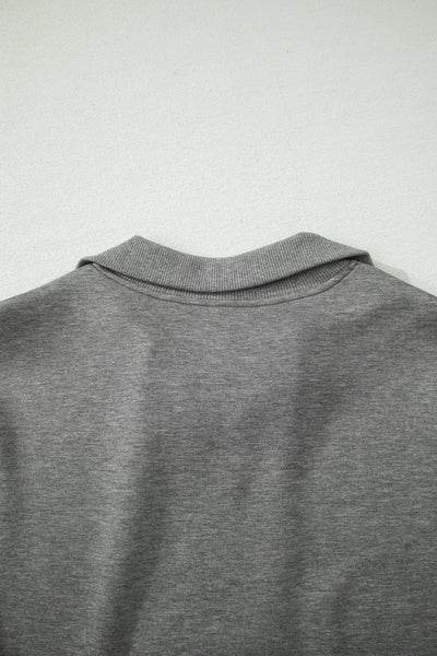 Light Grey Half Zip Polo Tee Casual Pant Set
