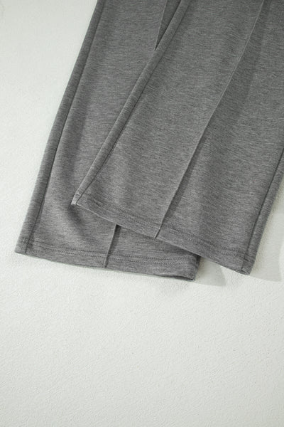 Light Grey Half Zip Polo Tee Casual Pant Set