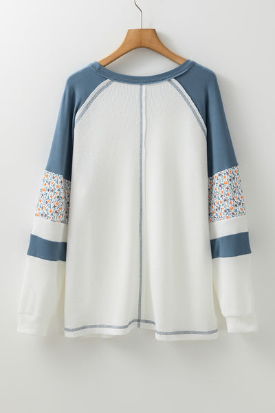 Blue White Casual Sweatshirt