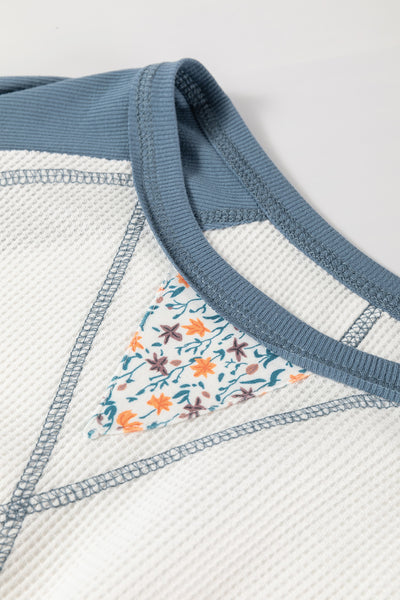 Blue White Casual Sweatshirt