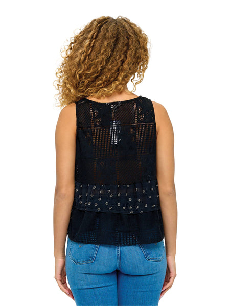 Boho Floral Knit Vest Button Up Top