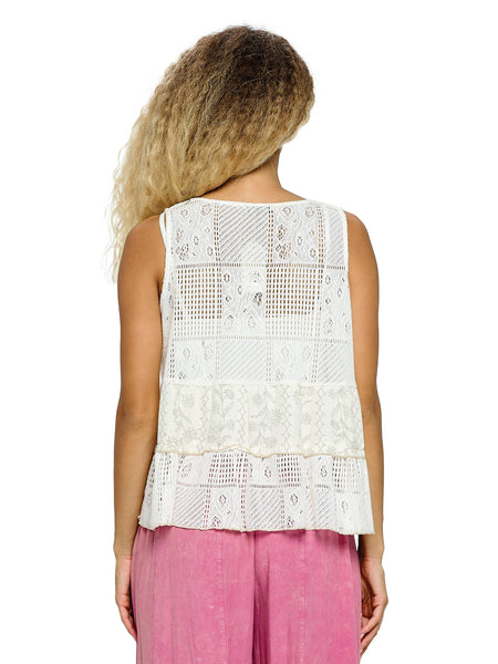 Boho Floral Knit Vest Button Up Top