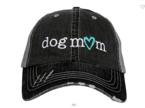 Dog Mom Distressed Hats Cap